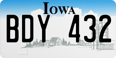 IA license plate BDY432