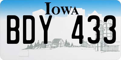 IA license plate BDY433