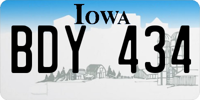 IA license plate BDY434