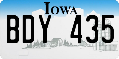 IA license plate BDY435