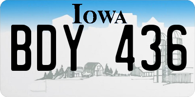 IA license plate BDY436