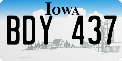 IA license plate BDY437