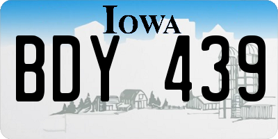 IA license plate BDY439
