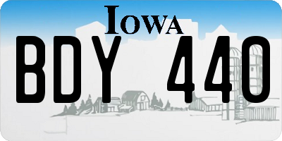 IA license plate BDY440