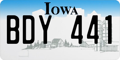 IA license plate BDY441
