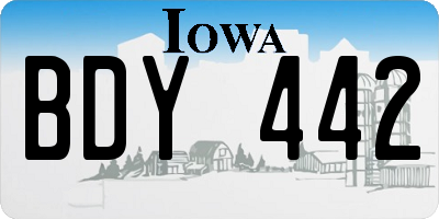IA license plate BDY442