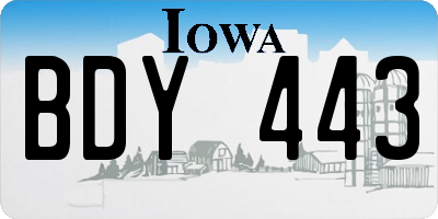 IA license plate BDY443