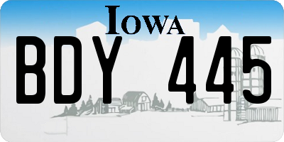 IA license plate BDY445