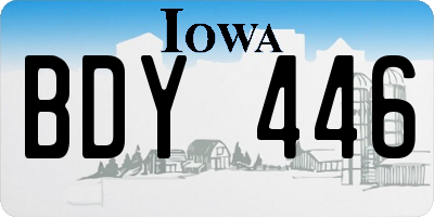 IA license plate BDY446