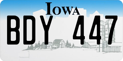 IA license plate BDY447
