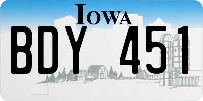 IA license plate BDY451