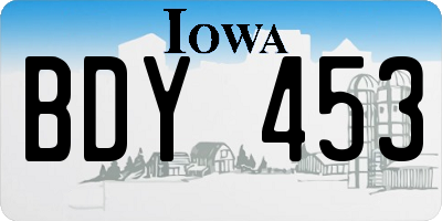 IA license plate BDY453