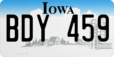 IA license plate BDY459