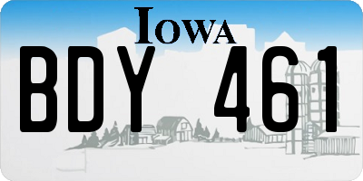 IA license plate BDY461