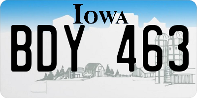 IA license plate BDY463