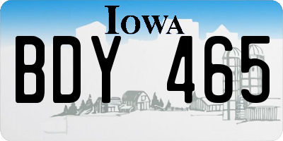 IA license plate BDY465