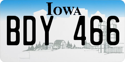 IA license plate BDY466