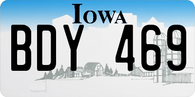 IA license plate BDY469