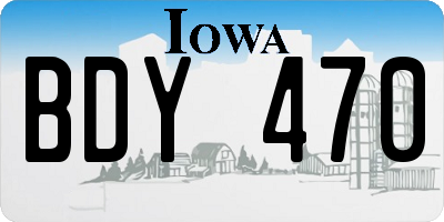 IA license plate BDY470