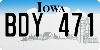 IA license plate BDY471