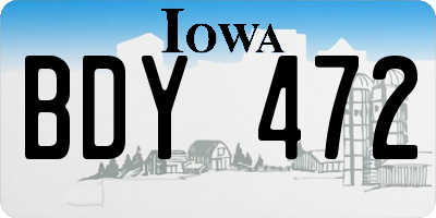 IA license plate BDY472