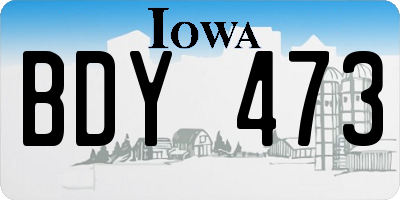 IA license plate BDY473