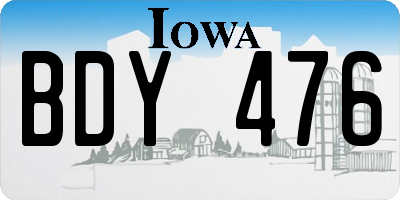 IA license plate BDY476