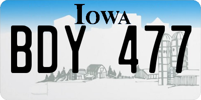 IA license plate BDY477
