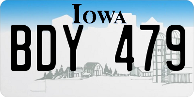 IA license plate BDY479