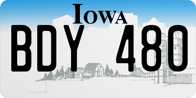 IA license plate BDY480
