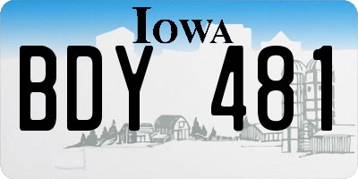 IA license plate BDY481
