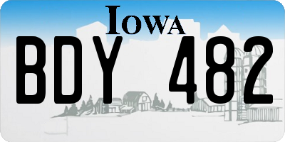 IA license plate BDY482