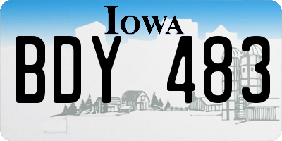 IA license plate BDY483