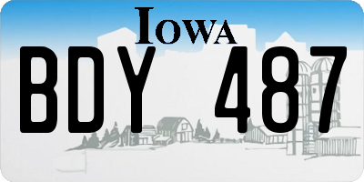 IA license plate BDY487