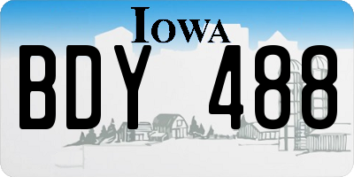 IA license plate BDY488