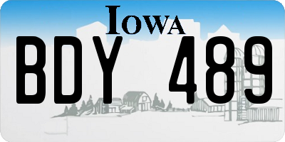 IA license plate BDY489