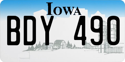 IA license plate BDY490