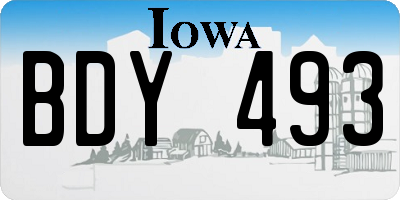 IA license plate BDY493