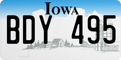 IA license plate BDY495