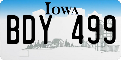 IA license plate BDY499