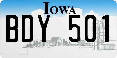IA license plate BDY501