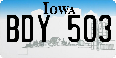 IA license plate BDY503