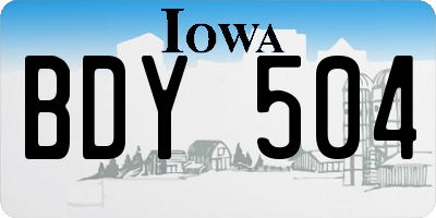 IA license plate BDY504