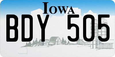 IA license plate BDY505