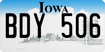 IA license plate BDY506