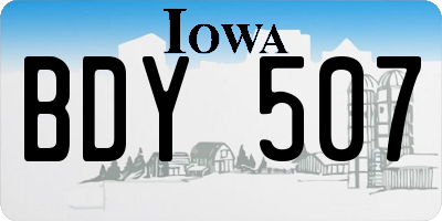 IA license plate BDY507