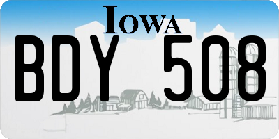 IA license plate BDY508