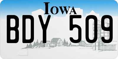 IA license plate BDY509