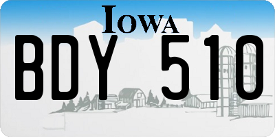 IA license plate BDY510