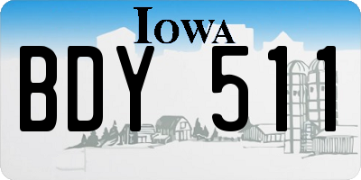 IA license plate BDY511